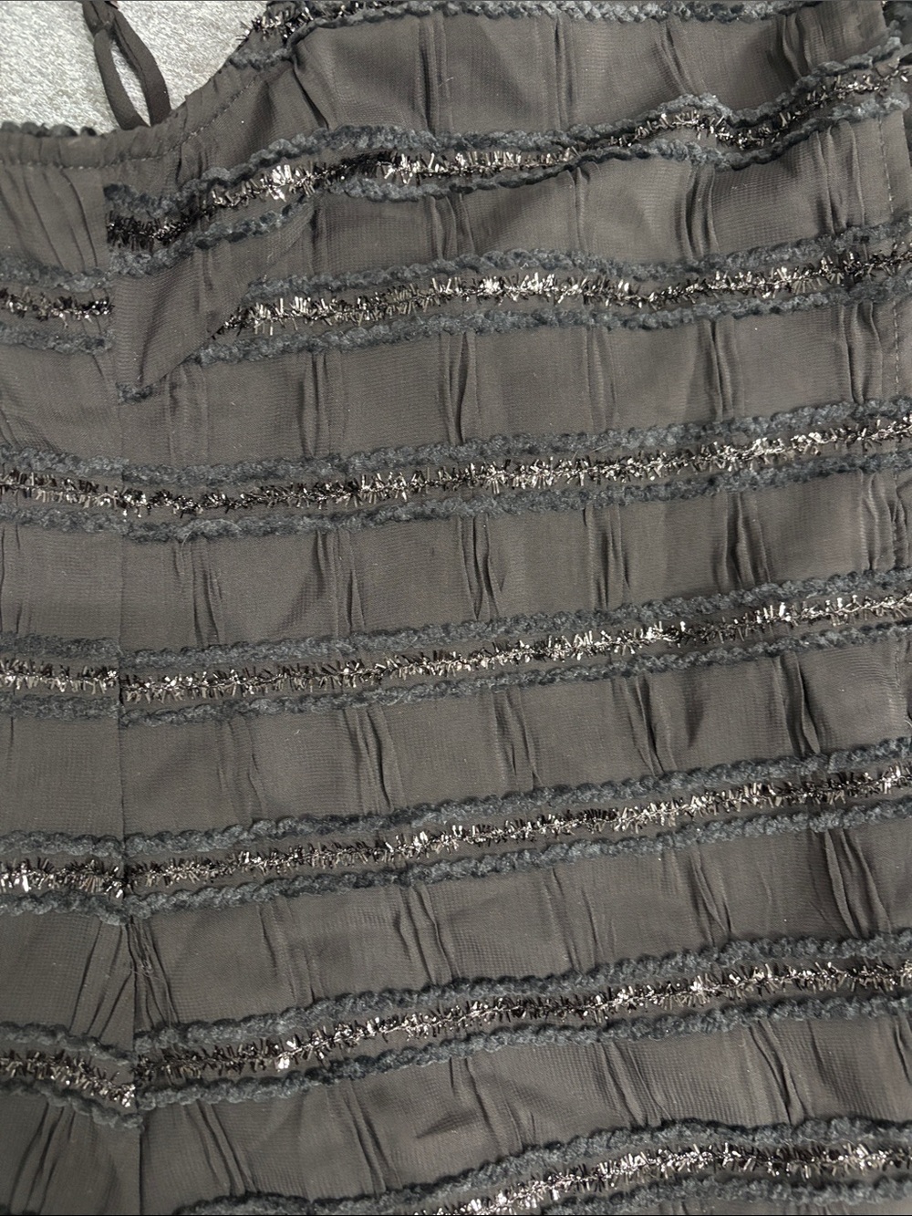 Black flowy sequined Whimsigoth Cami - Picture 4 of 7